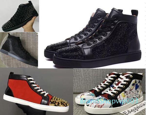 2019 wholesale spikes high red bottom pik pik studded sneakers shoes women men luxury designer flat casual red sole autumn, Black
2019 wholesale spikes high red bottom pik pik studded sneakers shoes women men luxury designer flat casual red sole autumn, Black