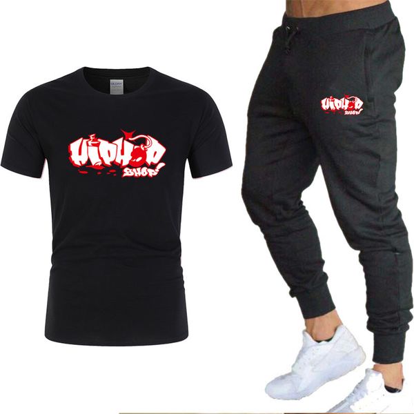 new men's hip-hop print t-shirt trousers fashion cool casual fashion street suit summer men and women explosion models, Gray
new men's hip-hop print t-shirt trousers fashion cool casual fashion street suit summer men and women explosion models, Gray