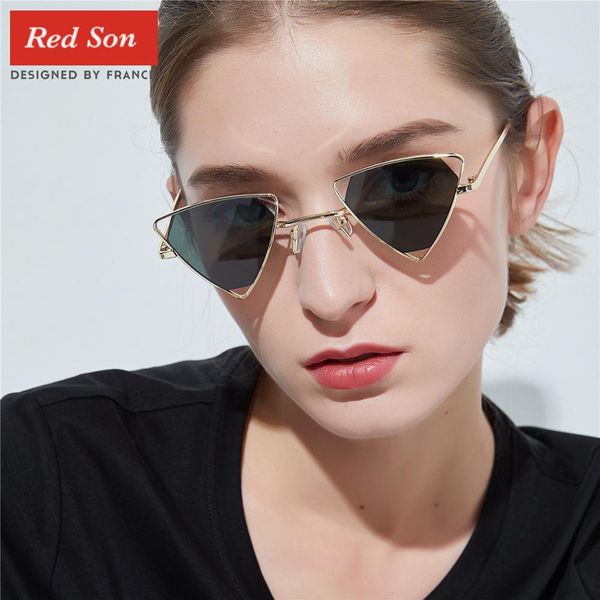 red son 2019 metal hollow triangle sunglasses new brand fashion personality designer sunglasses ladies uv400, White;black
red son 2019 metal hollow triangle sunglasses new brand fashion personality designer sunglasses ladies uv400, White;black