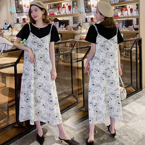 9399#t shirt + dress maternity clothes loose stylish short sleeves black t +dress for pregnant women mom dress, White
9399#t shirt + dress maternity clothes loose stylish short sleeves black t +dress for pregnant women mom dress, White