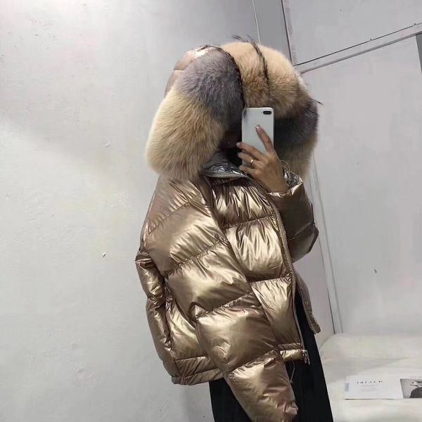 white duck down jacket double sided waterproof coat large real natural fur 2019 winter jacket women down parkas coats qh155, Black
white duck down jacket double sided waterproof coat large real natural fur 2019 winter jacket women down parkas coats qh155, Black