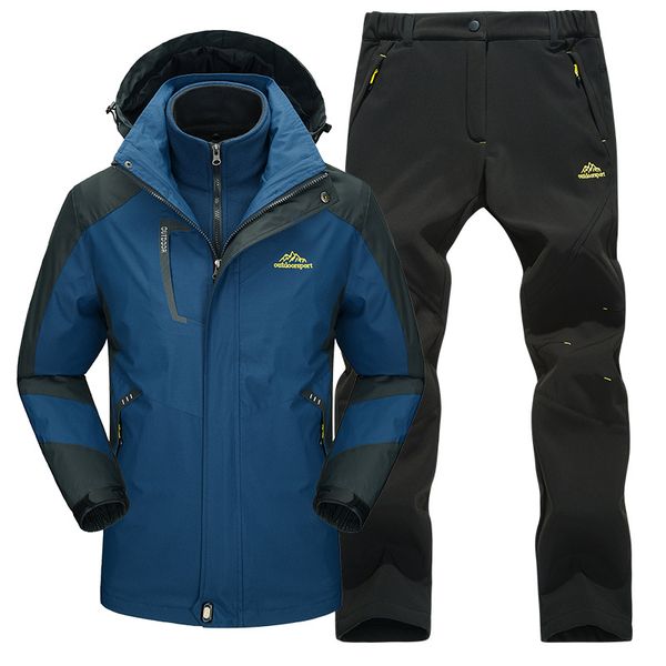 winter tracksuit for women & men hiking jacket & hiking pants 3-in-1 fleece liner thick thermal windproof waterproof ski suit, Blue;black
winter tracksuit for women & men hiking jacket & hiking pants 3-in-1 fleece liner thick thermal windproof waterproof ski suit, Blue;black