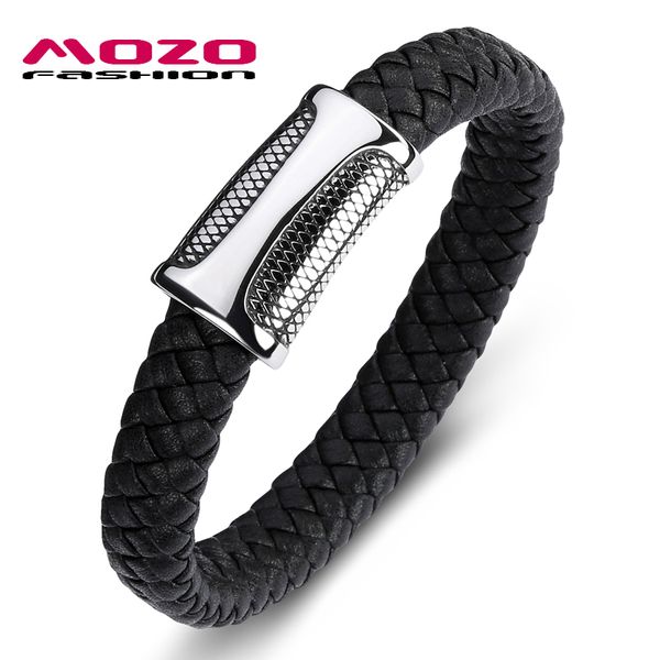 mozo fashion 2020 new classic men bracelet black genuine leather stainless steel snake bracelet man jewelry 106, Golden;silver
mozo fashion 2020 new classic men bracelet black genuine leather stainless steel snake bracelet man jewelry 106, Golden;silver