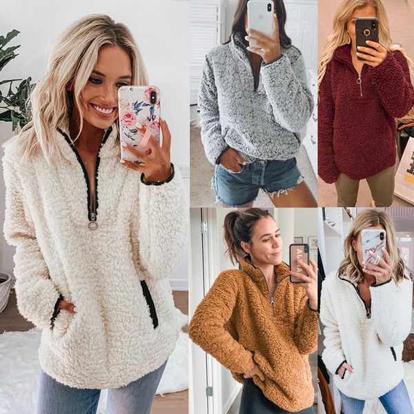 2020 autumn and winter lapel zipper pocket long-sleeved solid color blouse plush jacket, support mixed batch, Black;brown
2020 autumn and winter lapel zipper pocket long-sleeved solid color blouse plush jacket, support mixed batch, Black;brown