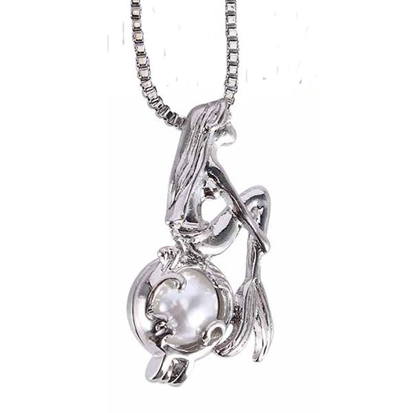 new 1 pc unique design mermaid imitation pearl cage pendant necklace beautiful women female jewelry collier femme kolye, Silver
new 1 pc unique design mermaid imitation pearl cage pendant necklace beautiful women female jewelry collier femme kolye, Silver