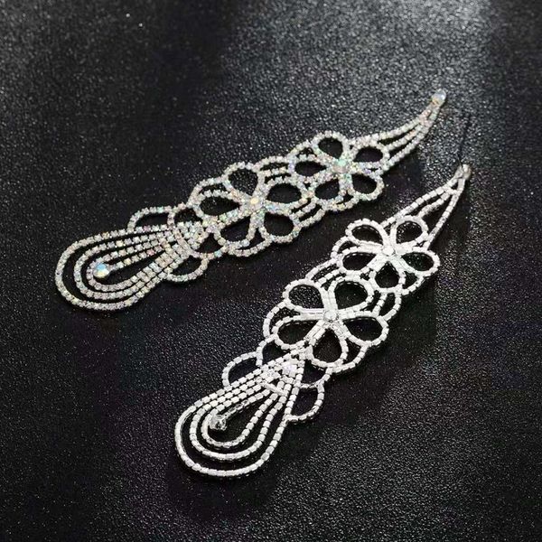 wholesale-flower bridal wedding dangle earrings for women luxury designer bling diamond dangling earring engagement dinner jewelry love gift, Silver
wholesale-flower bridal wedding dangle earrings for women luxury designer bling diamond dangling earring engagement dinner jewelry love gift, Silver