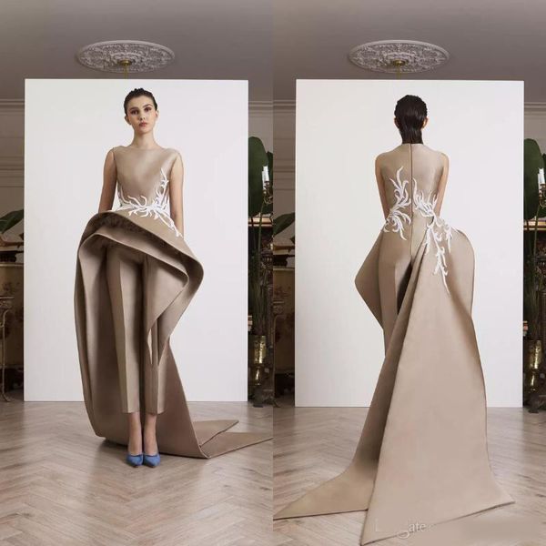 special champagne jumpsuits evening dresses white appliques zipper sleeveless prom dress celebrity cocktail dress with detachable train, Black;red
special champagne jumpsuits evening dresses white appliques zipper sleeveless prom dress celebrity cocktail dress with detachable train, Black;red