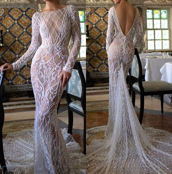 luxury berta mermaid wedding dresses bateau neck beading lace bridal gown vestidos backless long sleeve dubai wedding dress plus size, White
luxury berta mermaid wedding dresses bateau neck beading lace bridal gown vestidos backless long sleeve dubai wedding dress plus size, White