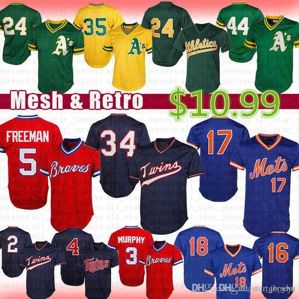 

34 Kirby Puckett Twins Molitor Dozier Jersey 24 Rickey Henderson Jackson Athletics 5 Freeman Murphy Braves Mets Hernandez Gooden Strawberry