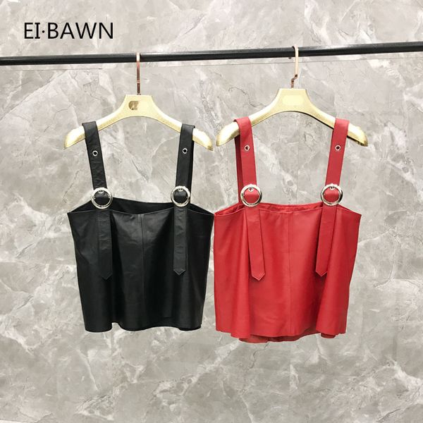 2020 autumn new short leather camisole vest outside wearing a strap skirt vest outside real leather jacket jacket women, Black
2020 autumn new short leather camisole vest outside wearing a strap skirt vest outside real leather jacket jacket women, Black