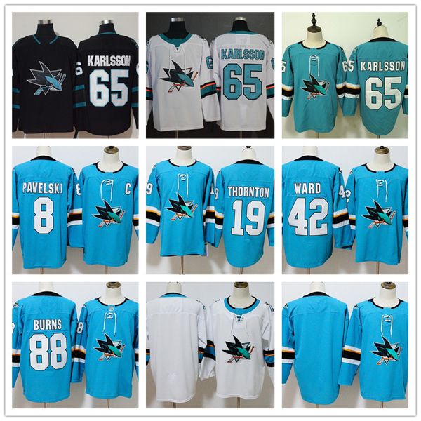 65 Erik Karlsson 88 Brent Burns 8 Joe Pavelski Men's San Jose Sharks 42 Joel Ward 19 Joe Thornton Blue hockey Jerseys Stitched
65 Erik Karlsson 88 Brent Burns 8 Joe Pavelski Men's San Jose Sharks 42 Joel Ward 19 Joe Thornton Blue hockey Jerseys Stitched