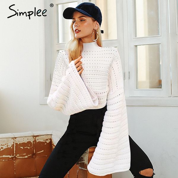 simplee elegant white hollow out knitted women sweater batwing sleeve pullovers sweet autumn winter jumpers 2018 casual, White;black
simplee elegant white hollow out knitted women sweater batwing sleeve pullovers sweet autumn winter jumpers 2018 casual, White;black