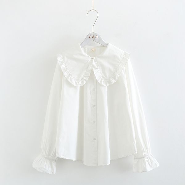 2019 mori girl sweet ruffled peter pan collar flare sleeve cotton white shirt blouse female 47074
2019 mori girl sweet ruffled peter pan collar flare sleeve cotton white shirt blouse female 47074
