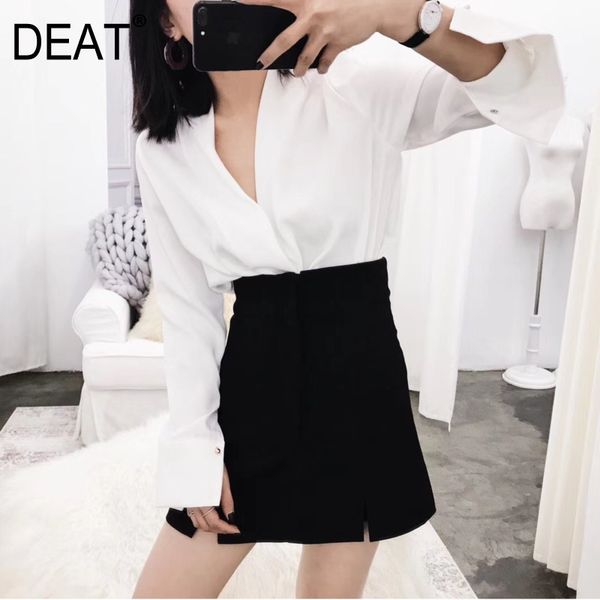 deat 2020 new summer fashion street style solid straight a line white black high waist pleated slim mini skirt women sb335
deat 2020 new summer fashion street style solid straight a line white black high waist pleated slim mini skirt women sb335