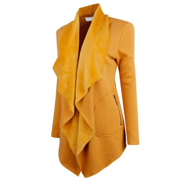 fashion autumn winter multicolor long sleeve women fleece coat 2xl female cardigans girls yellow coat slim oversized long jacket, Black;brown 
fashion autumn winter multicolor long sleeve women fleece coat 2xl female cardigans girls yellow coat slim oversized long jacket, Black;brown