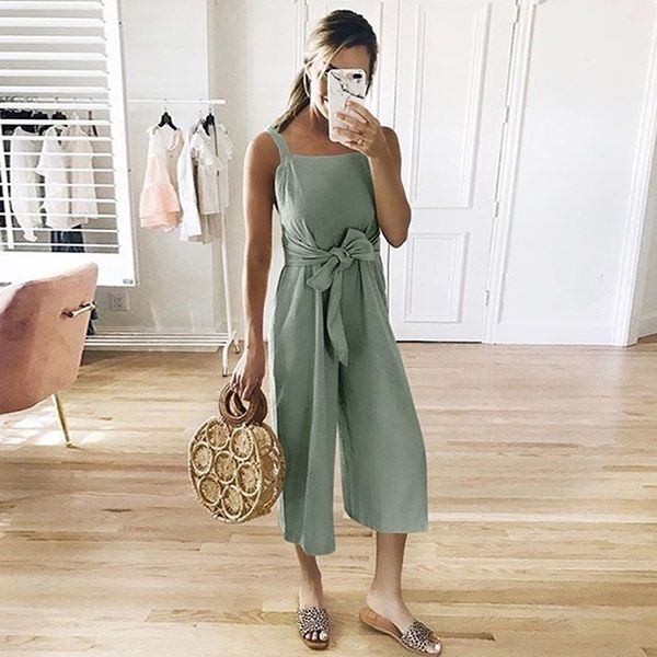 women's jumpsuits & rompers summer sleeveless women solid colors office lady elegant jumpsuit with belt casual wide leg, Black;white
women's jumpsuits & rompers summer sleeveless women solid colors office lady elegant jumpsuit with belt casual wide leg, Black;white
