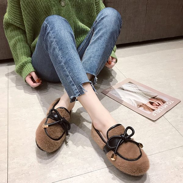 ins design women shallow faux fur shoes brand winter female soft cute bow slip on flats chic girls casual plus velvet warm shoes, Black
ins design women shallow faux fur shoes brand winter female soft cute bow slip on flats chic girls casual plus velvet warm shoes, Black