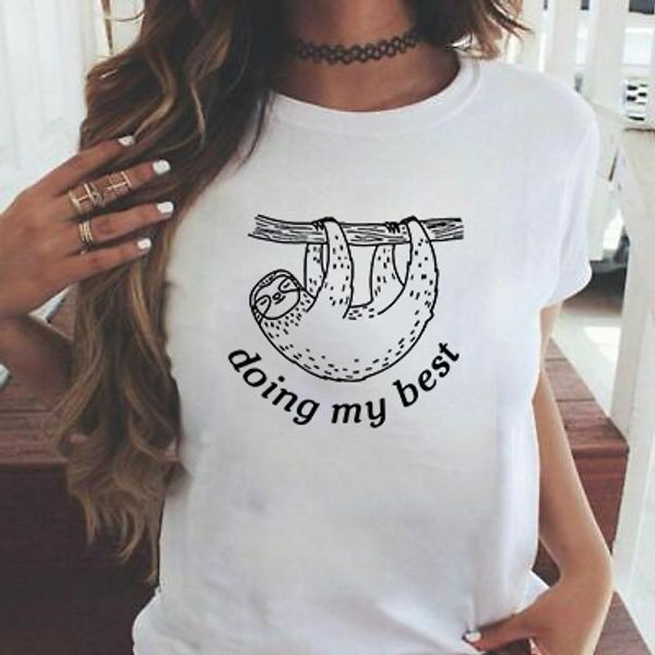 doing my letter funny t-shirt women fashion cute sloth printed short sleeved t-shirt summer lady casual graphic t shirts, White
doing my letter funny t-shirt women fashion cute sloth printed short sleeved t-shirt summer lady casual graphic t shirts, White