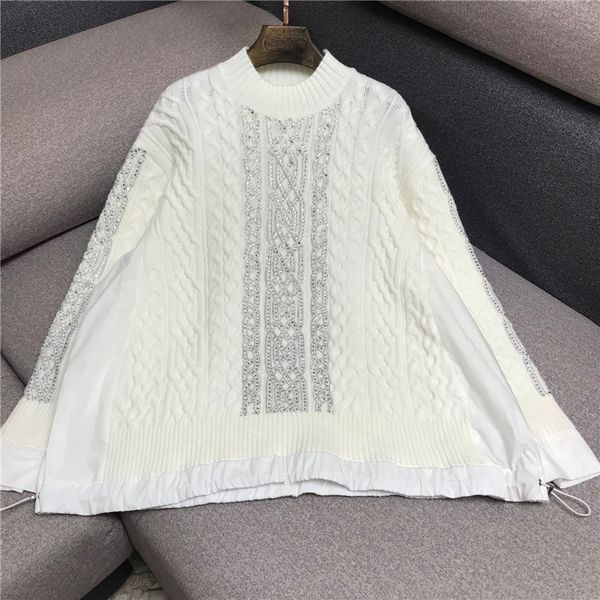women's sweaters industry stamping sweater women 2021 fashion foreign style korean splicing shirt drawstring knitwear, White;black
women's sweaters industry stamping sweater women 2021 fashion foreign style korean splicing shirt drawstring knitwear, White;black