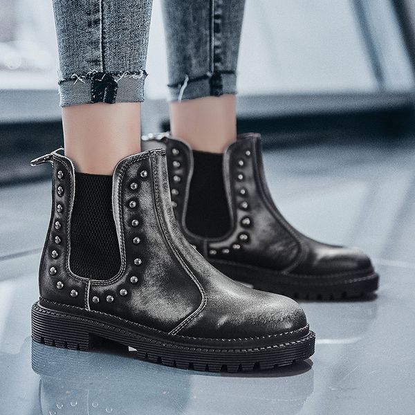 retro botas mujer 2019 new casual shoes boots rivets women fashion brand real leather ladies footware ankle boots black
retro botas mujer 2019 new casual shoes boots rivets women fashion brand real leather ladies footware ankle boots black