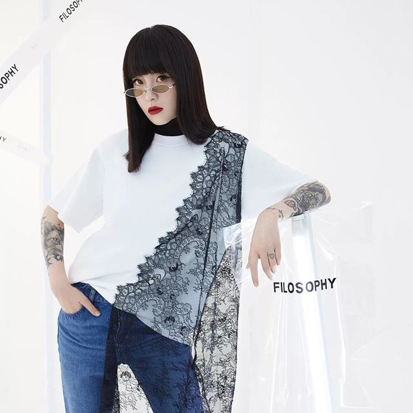 short sleeve lace t pity 2019ins tide asymmetry lace split joint short sleeve woman joker jacket 366, White
short sleeve lace t pity 2019ins tide asymmetry lace split joint short sleeve woman joker jacket 366, White