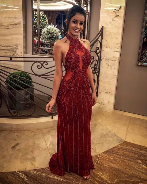 aso ebi 2020 arabic burgundy luxurious sheath evening dresses beaded lace prom dresses halter formal party second reception gowns zj225, Black;red
aso ebi 2020 arabic burgundy luxurious sheath evening dresses beaded lace prom dresses halter formal party second reception gowns zj225, Black;red