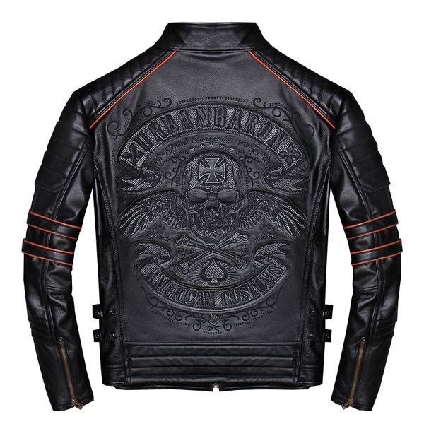 2019 real cowhide short motorcycle coat black men skulls embroidery slim fit biker's leather jacket plus size 4xl
2019 real cowhide short motorcycle coat black men skulls embroidery slim fit biker's leather jacket plus size 4xl