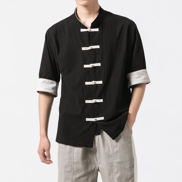 2019 summer new chinese style linen button men's casual short-sleeved shirt retro large size cotton and linen tang men, Red
2019 summer new chinese style linen button men's casual short-sleeved shirt retro large size cotton and linen tang men, Red