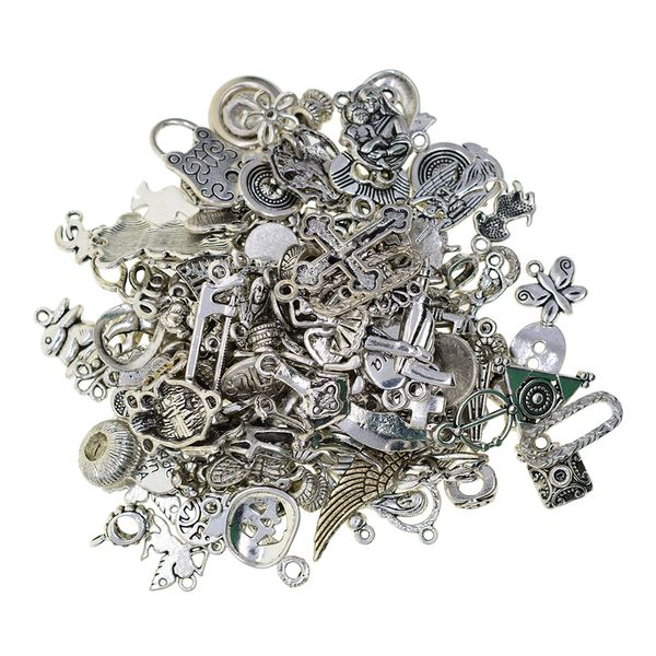 100g antique silver charms pendant spacer beads charms for diy necklace bracelet jewelry making, Black
100g antique silver charms pendant spacer beads charms for diy necklace bracelet jewelry making, Black