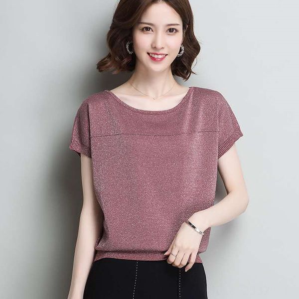 loose large size women t-shirt 's summer 2020 summer bat sleeve bright silk half-sleeved sweater knitted ice silk short-sleeved t-shirt, White
loose large size women t-shirt 's summer 2020 summer bat sleeve bright silk half-sleeved sweater knitted ice silk short-sleeved t-shirt, White