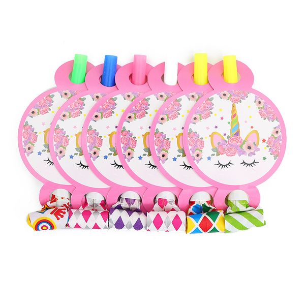 6pcs/lot cartoon unicorn theme blowout for kids birthday party decroations pink girl noise maker baby shower party supplies 
6pcs/lot cartoon unicorn theme blowout for kids birthday party decroations pink girl noise maker baby shower party supplies