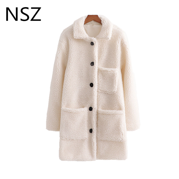 nsz women solid winter warm bear plush coat long sleeve teddy jacket turn down collar fleece outwear clothing overcaot, Black
nsz women solid winter warm bear plush coat long sleeve teddy jacket turn down collar fleece outwear clothing overcaot, Black