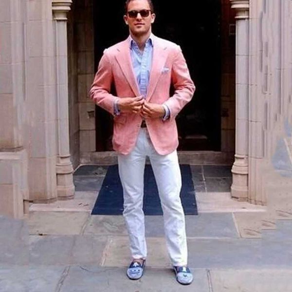 Latest Coat Pant Designs Groom Wedding Tuxedos Pink Men Suits White Pants Groomsmen Blazer Costume Homme 2Piece Slim Fit Terno Masculino
Latest Coat Pant Designs Groom Wedding Tuxedos Pink Men Suits White Pants Groomsmen Blazer Costume Homme 2Piece Slim Fit Terno Masculino