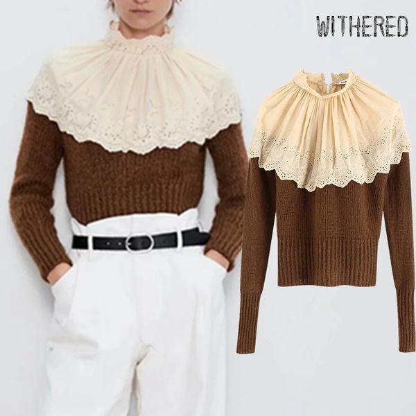 withered winter sweaters women england elegant embroidery lace peter pan collar knitting vintage sweaters women pullovers, White;black
withered winter sweaters women england elegant embroidery lace peter pan collar knitting vintage sweaters women pullovers, White;black