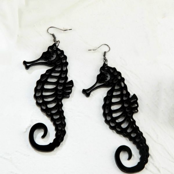 black acrylic long steroscopic hippocampus earrings retro vintage fashion temperament creative long earrings for women jewelry, Silver
black acrylic long steroscopic hippocampus earrings retro vintage fashion temperament creative long earrings for women jewelry, Silver