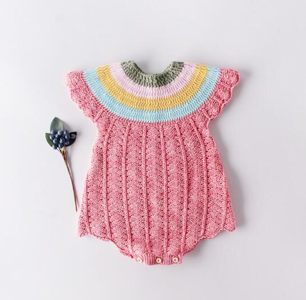 baby girl designer clothes romper infant knitted design sleeveless rainbow collar romper 100% cotton summer spring clothes, Blue
baby girl designer clothes romper infant knitted design sleeveless rainbow collar romper 100% cotton summer spring clothes, Blue