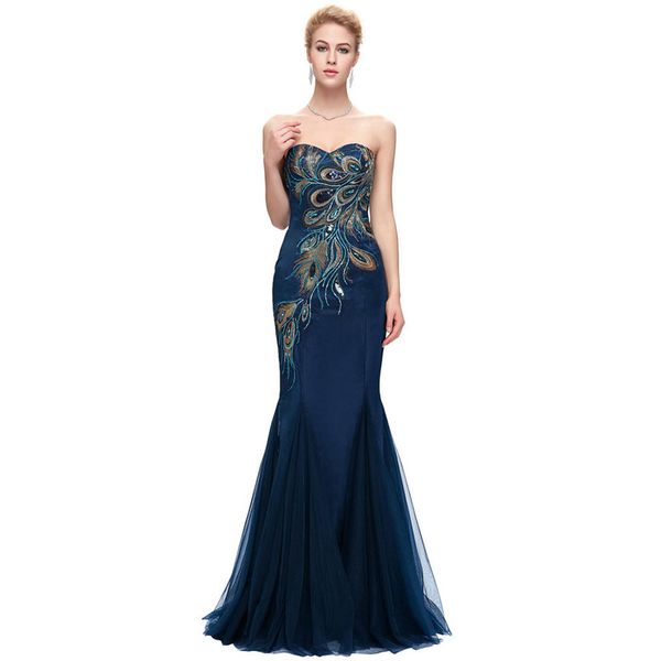 party dresses vintage peacock navy evening dress lace embroidery mermaid floor-length luxury formal prom gown sweetheart vestido cocktail, White;black
party dresses vintage peacock navy evening dress lace embroidery mermaid floor-length luxury formal prom gown sweetheart vestido cocktail, White;black