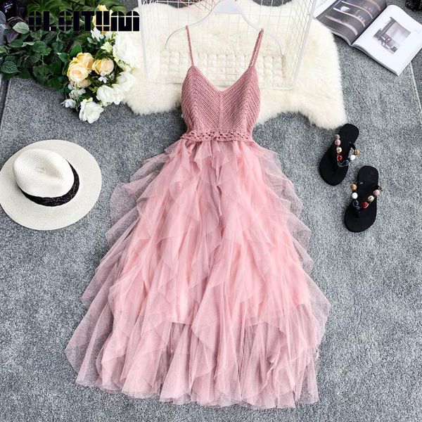 irregular mesh knit strap dress women 2020 beach style v collar backless high waist dresses cake dress 6 colors vestidos femme, Black;gray
irregular mesh knit strap dress women 2020 beach style v collar backless high waist dresses cake dress 6 colors vestidos femme, Black;gray