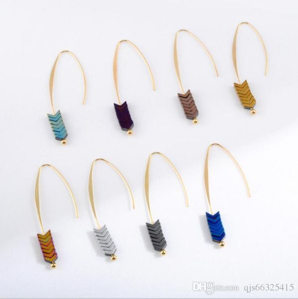 arrow natural stone drop earrings 8 colors vintage gold alloy big hook hematite dangle earring for women wholesale design jewelry gift, Silver
arrow natural stone drop earrings 8 colors vintage gold alloy big hook hematite dangle earring for women wholesale design jewelry gift, Silver