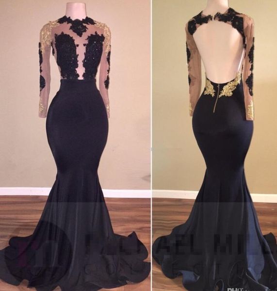 black and gold mermaid evening dresses new real image applique pleats sheer long sleeve backless prom party gowns vestido de festa, Black;red
black and gold mermaid evening dresses new real image applique pleats sheer long sleeve backless prom party gowns vestido de festa, Black;red