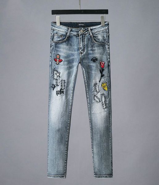 2020 mens jeans motorcycle biker jeans rock skinny slim ripped hole stripe famous brand denim pants designer jeans, Blue
2020 mens jeans motorcycle biker jeans rock skinny slim ripped hole stripe famous brand denim pants designer jeans, Blue