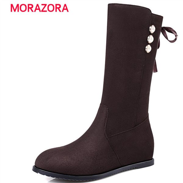 morazora big size fashion height increasing mid calf boots autumn winter round toe high heel boots slip on suede leather, Black
morazora big size fashion height increasing mid calf boots autumn winter round toe high heel boots slip on suede leather, Black