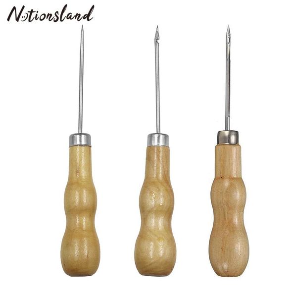 1pc professional leather wood handle awl leather craft tools shoe repair supplies punching sewing needle hook tool accessories, Black 
1pc professional leather wood handle awl leather craft tools shoe repair supplies punching sewing needle hook tool accessories, Black