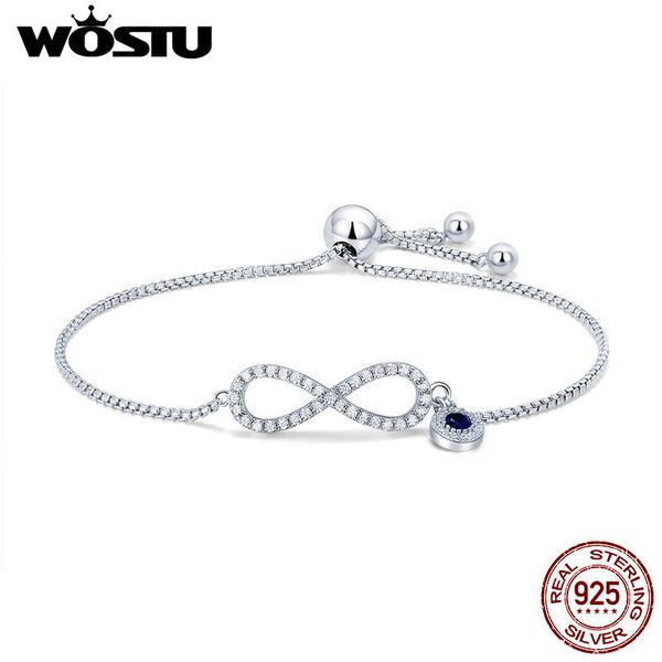 wostu 2019 100% 925 sterling silver sparkling infinity women chain link bracelet wedding adjustable silver jewelry gift cqb087 cx200623, Black
wostu 2019 100% 925 sterling silver sparkling infinity women chain link bracelet wedding adjustable silver jewelry gift cqb087 cx200623, Black