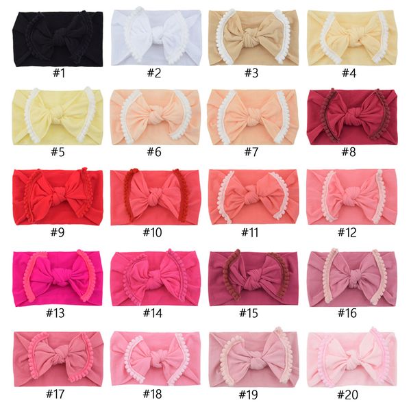 38 color baby turban nylon headband pompom trim knot accessory for newborn girl hairband turban kid wide headwraps p props, Slivery;white
38 color baby turban nylon headband pompom trim knot accessory for newborn girl hairband turban kid wide headwraps p props, Slivery;white