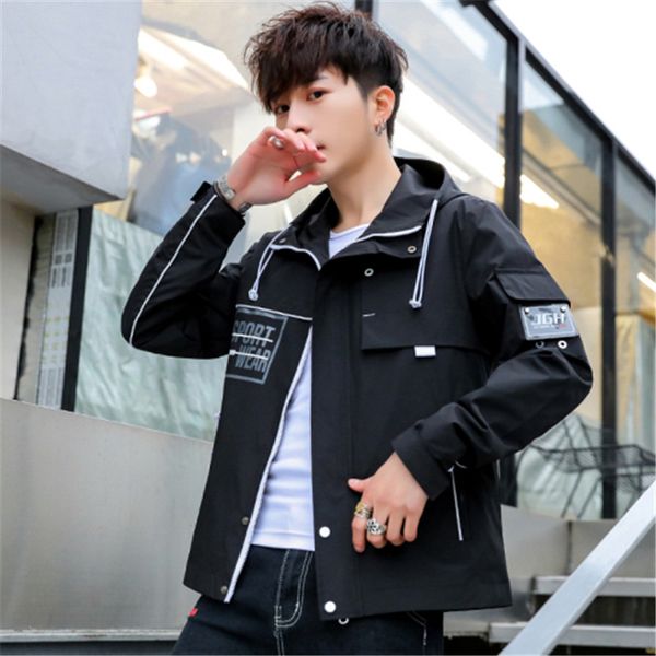 2019 spring men's jacket tooling jacket male japanese m-4xl, Black;brown