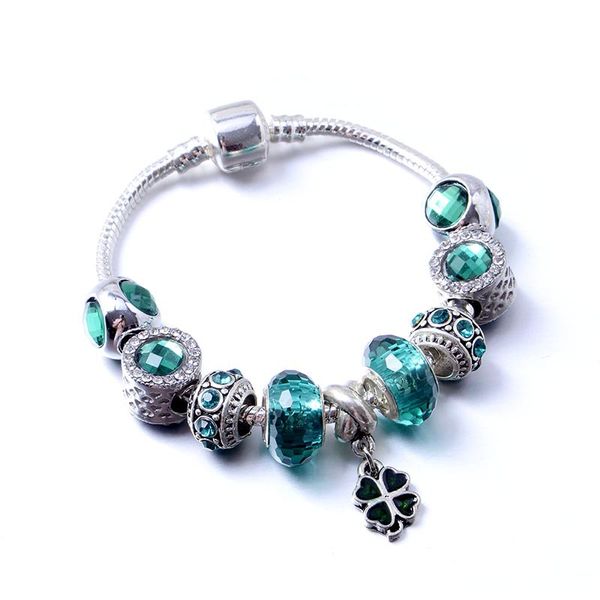 charm bracelets silver colors clover & glass bead jewelry bracelets & bangle 2020 berloque pulsera, Black
charm bracelets silver colors clover & glass bead jewelry bracelets & bangle 2020 berloque pulsera, Black