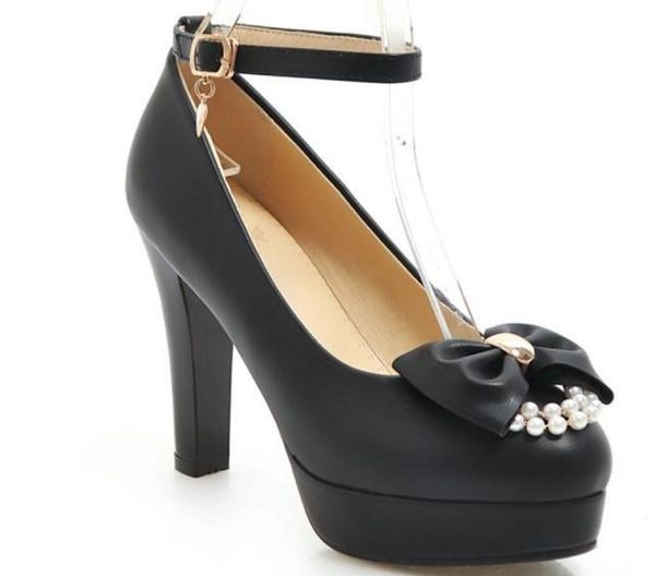 2019 women's shoes in spring and autumn with new style high heel coarse heel round head bowknot waterproof table@303, Black
2019 women's shoes in spring and autumn with new style high heel coarse heel round head bowknot waterproof table@303, Black
