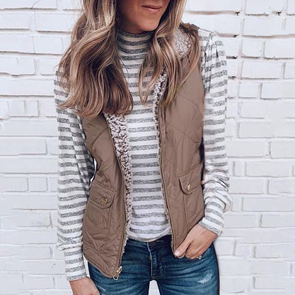 women winter two-way fluffy reversible windproof vest coat 2019 new lady sleeveless outwear thicken warm pocket waistcoat jacket, Black;white
women winter two-way fluffy reversible windproof vest coat 2019 new lady sleeveless outwear thicken warm pocket waistcoat jacket, Black;white