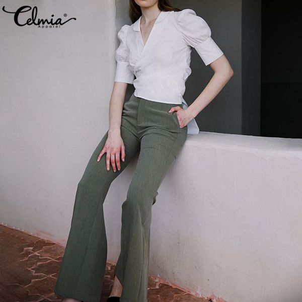 celmia oversized summer women casual v neck back belt shirts slim high waist short puff sleeve blouse solid bulsas 7, White
celmia oversized summer women casual v neck back belt shirts slim high waist short puff sleeve blouse solid bulsas 7, White
